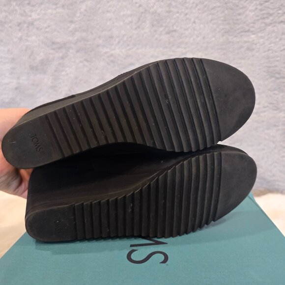Toms Bailey Ankle Boot Booties Wedge Black Women's Size 7.5 New in Box *NOTES* - Picture 6 of 10